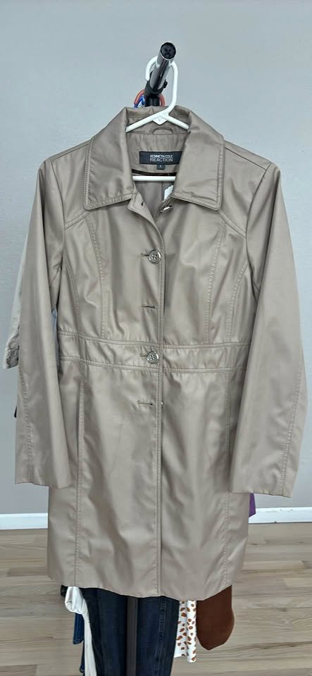 Women’s tan rain coat